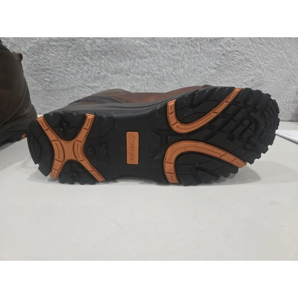Skechers Traven Waterproof Hiking Boots, Brown Leather, Men's Sz 10
